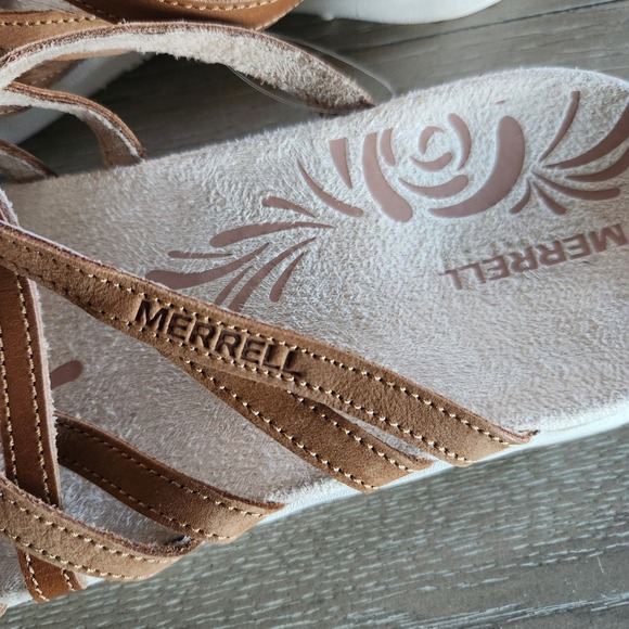 Merrell Harbor Post Womens Brown Strappy Comfort Thong Sandals Size 9M Hazel NWT - Picture 5 of 6